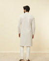 alt message - Manyavar Men Glacier Grey Chikankari Kurta Set image number 5